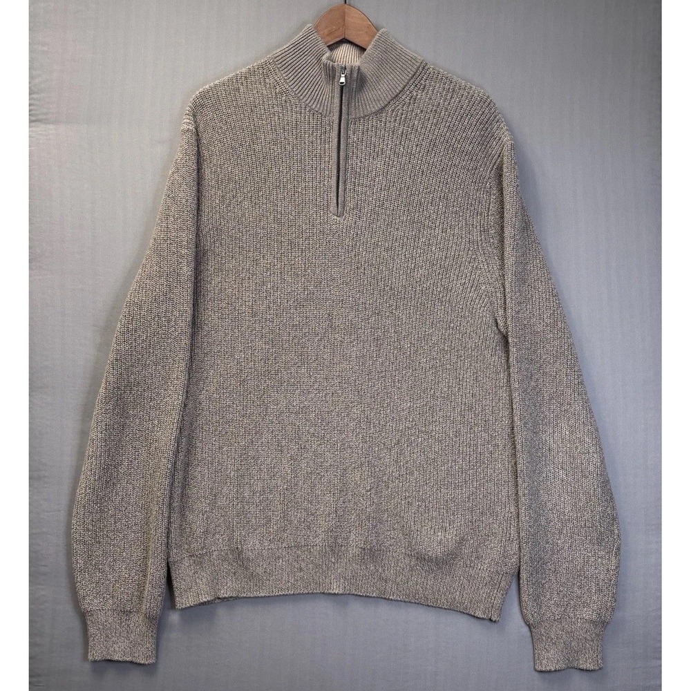 Zachary Prell Filmore Mens Cotton Cashmere Quarter Zip Sweater Heavy Knit No Tag